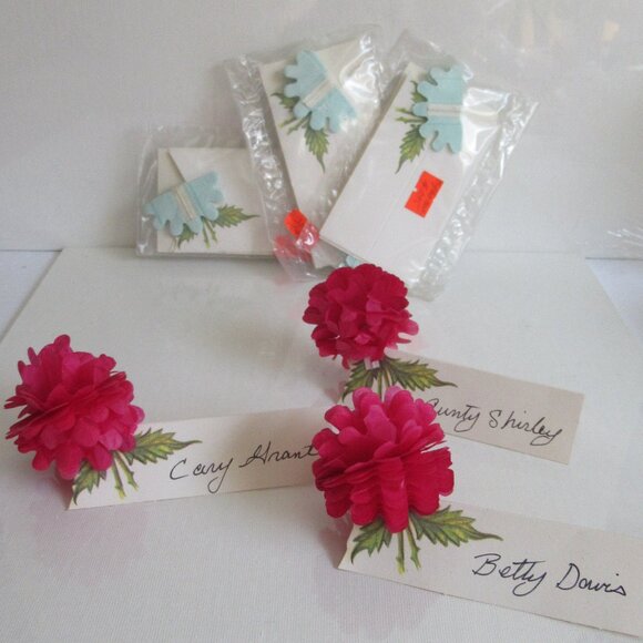 Shades of Blue Wedding Place Holders, Floral, Accent, Event, Decor, Vintage - Picture 1 of 10